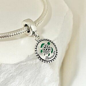 Pandora Bermuda Sea turtle, Travel Dangle S925 Silver Charm